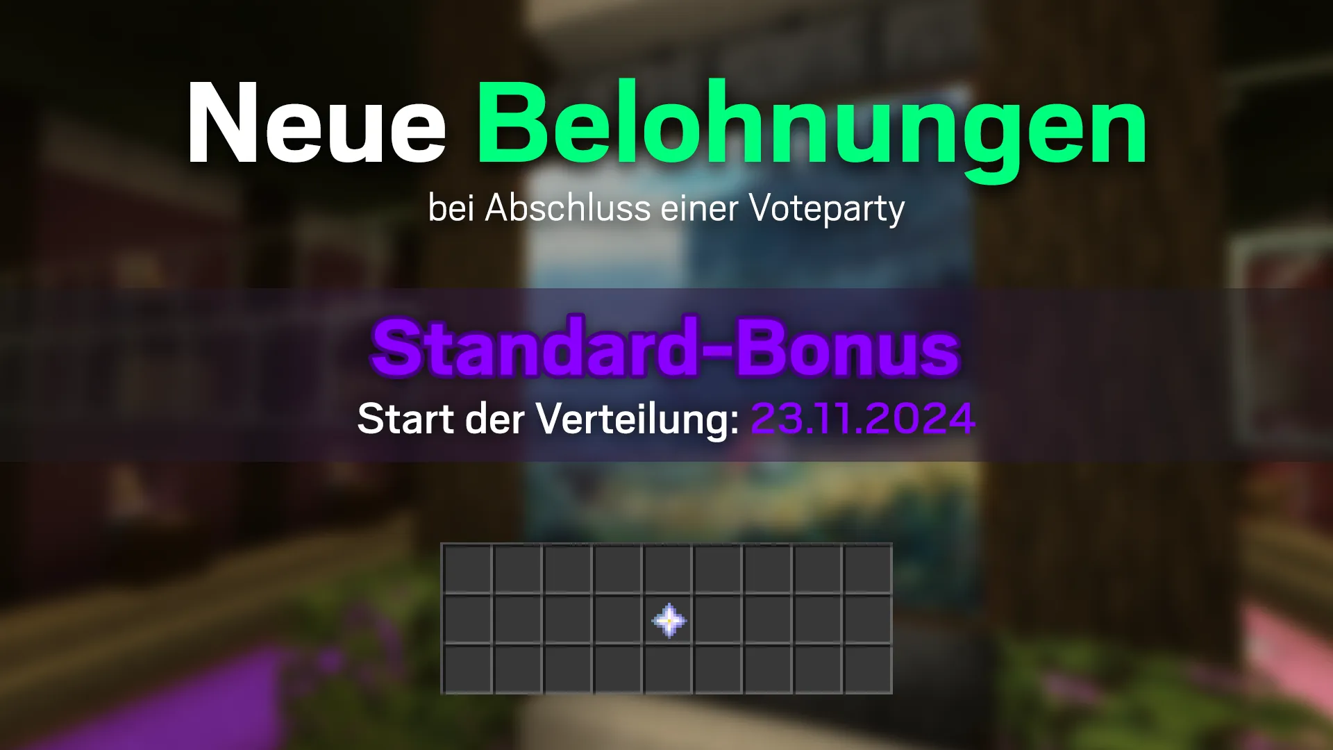 Standard-Bonus: Neue Voteparty Belohnungen verfügbar!